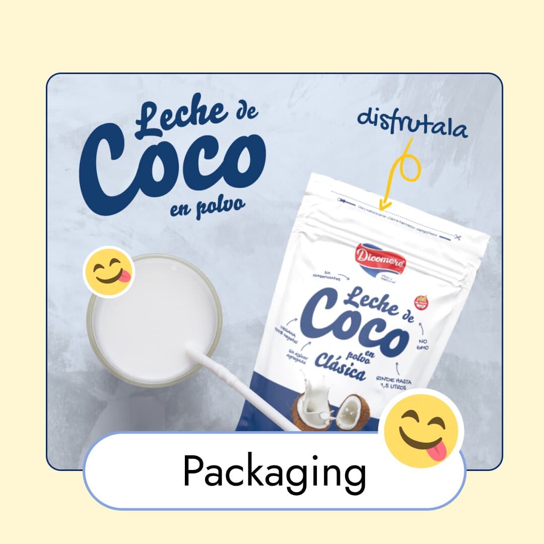 Packaging: the Leche de Coco powder pouch.